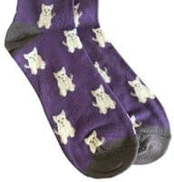 Westie Dog Socks in Purple and Grey Men's West Highland Terriers Socks
