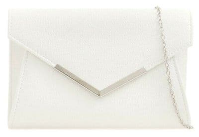 White Clutch Bag Faux Leather Evening Bag