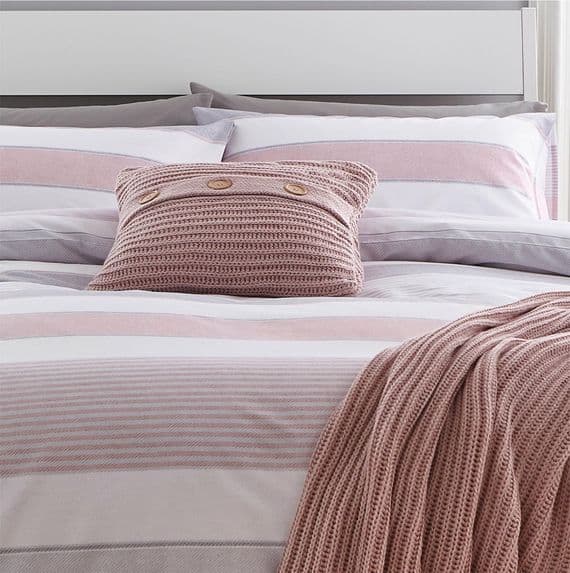 Catherine Lansfield Chunky Knit Blush Filled Cushion