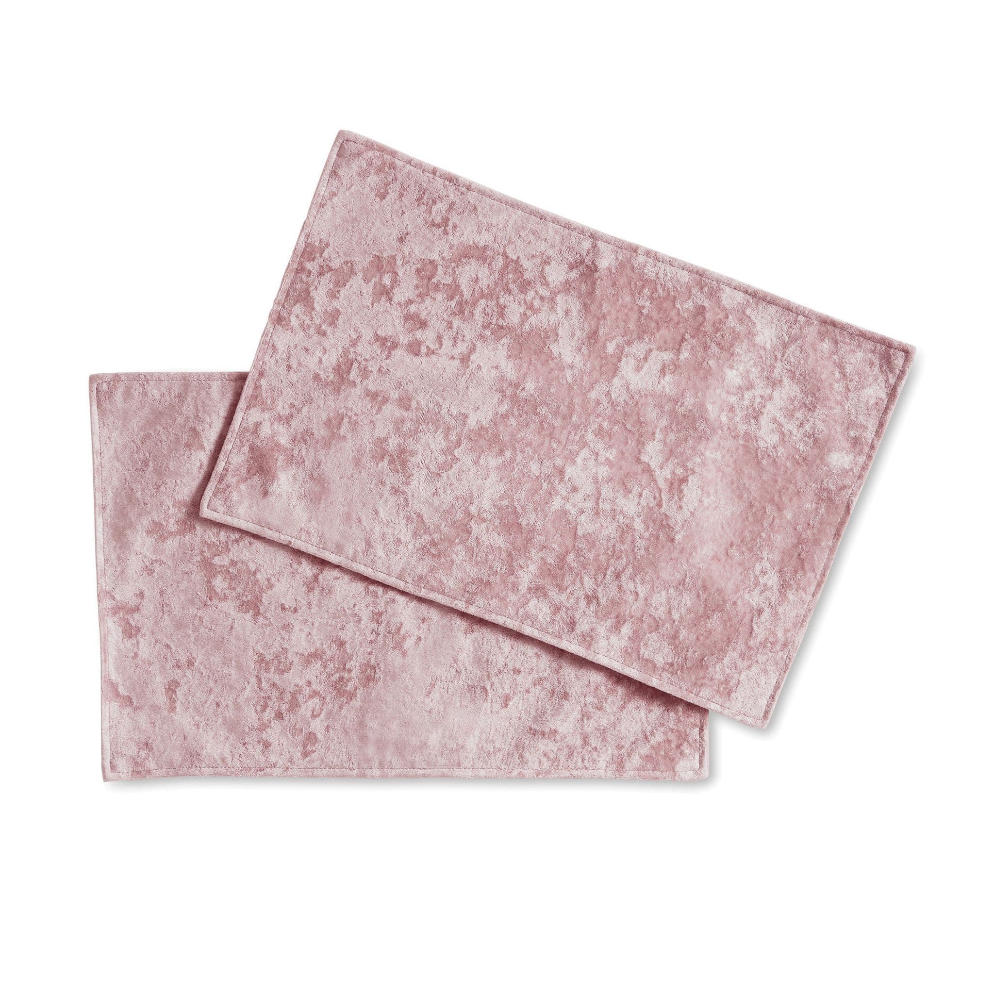 Catherine Lansfield Crushed Velvet Blush Placemats Pair