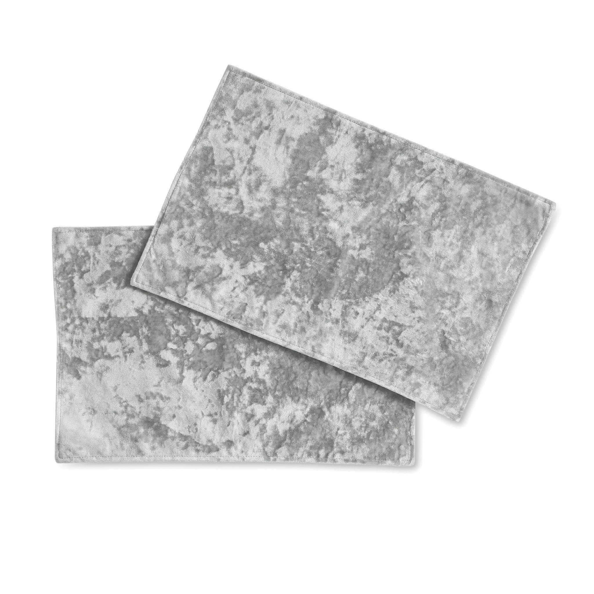 Catherine Lansfield Crushed Velvet Silver Placemats Pair