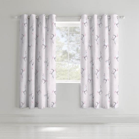 Catherine Lansfield Enchanted Unicorn Pink Eyelet Curtains