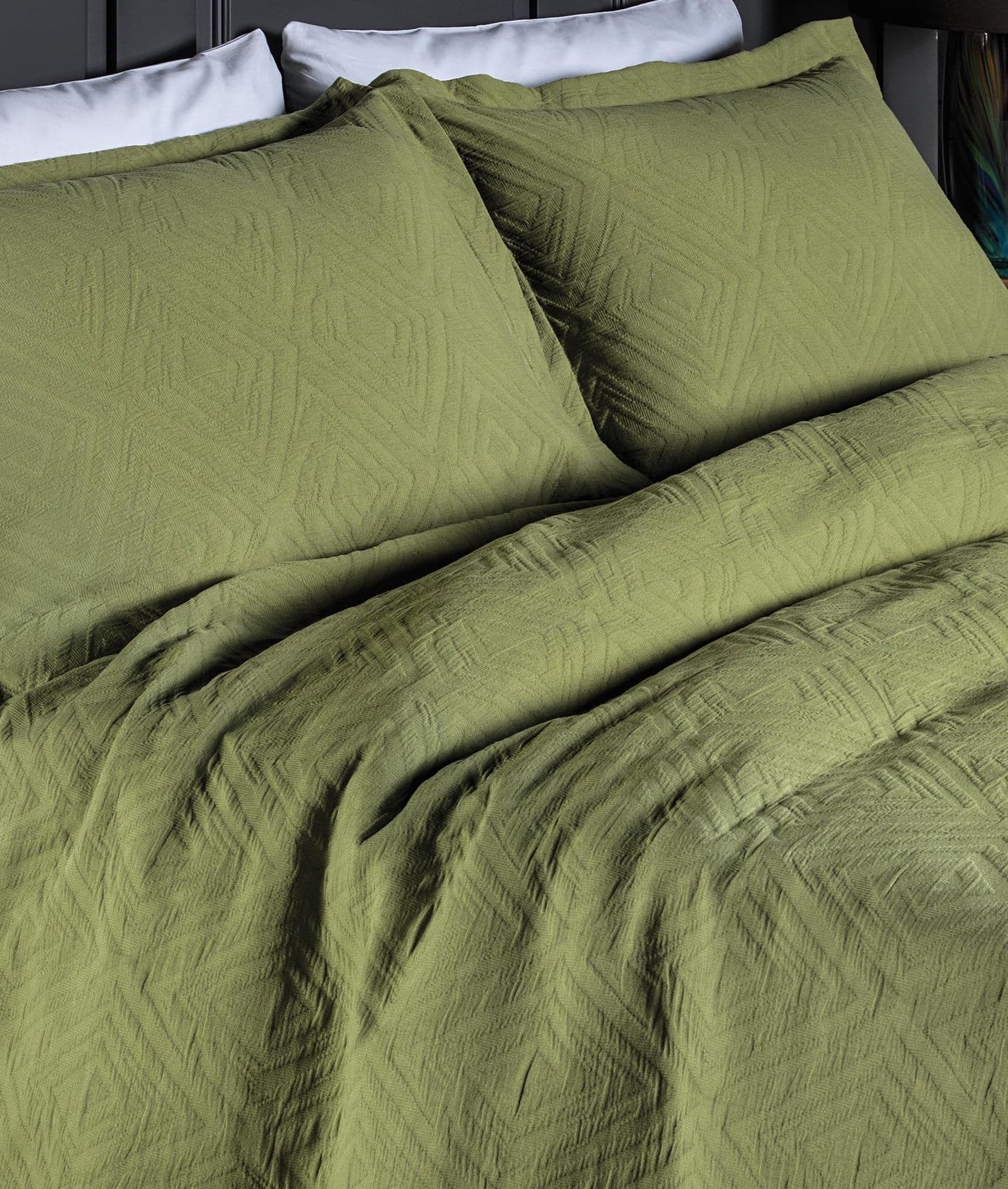Design Port Padstow Olive Green Bedspread