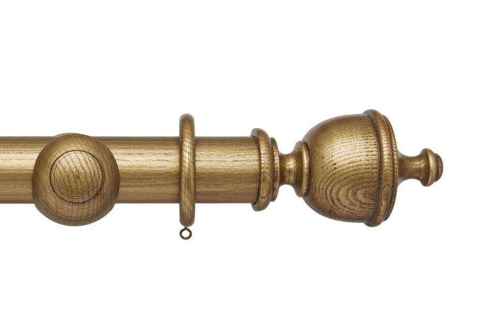 Hallis Ashbridge Chatsworth 45mm Wooden Curtain Pole Baroque Gold