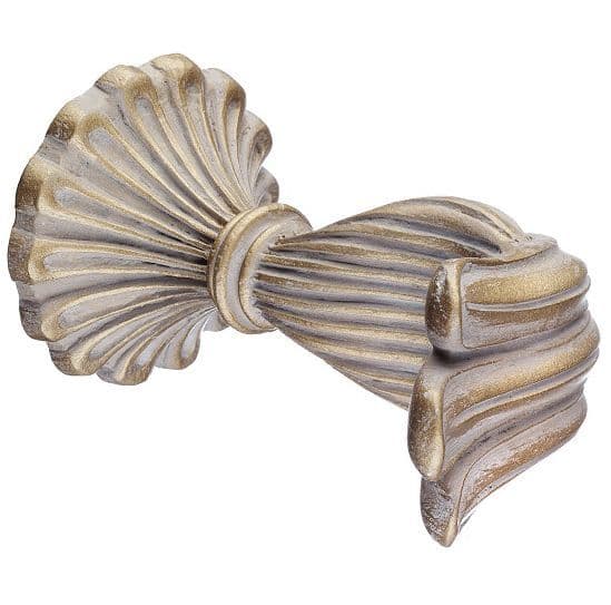 Integra Masterpiece Ornate Wooden Curtain Holdbacks Pair Cream Gold