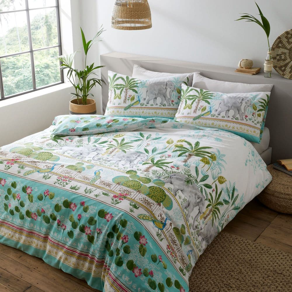 Pineapple Elephant Oasis Duvet Cover Set