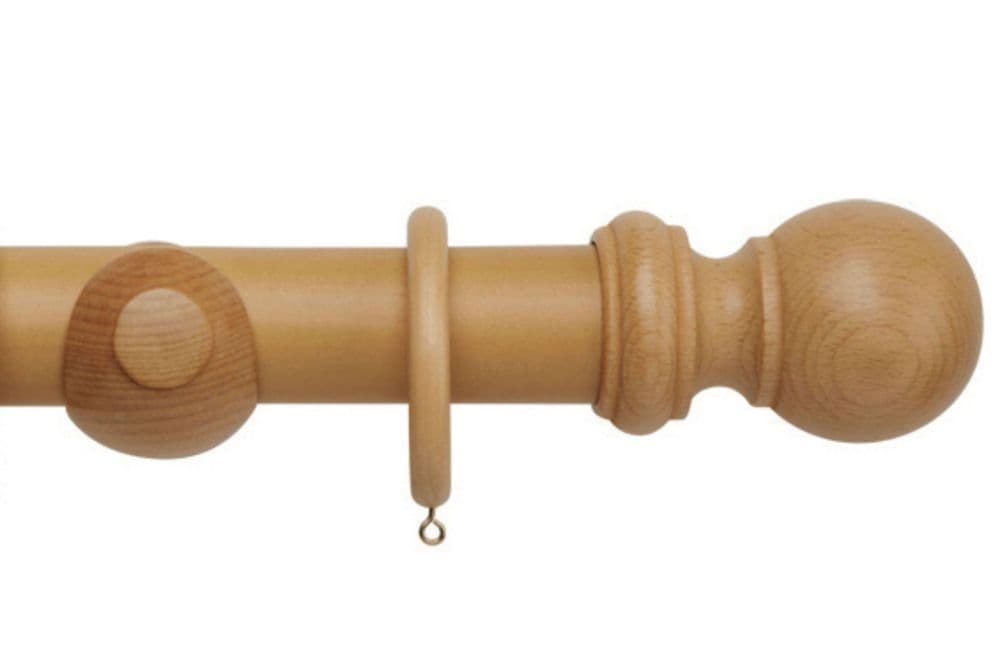 Rolls Woodline 50mm Wooden Curtain Pole Light Oak