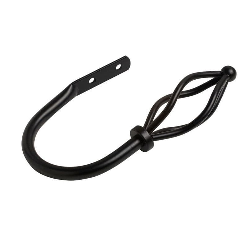 Speedy Crown Metal Curtain Holdbacks Pair Black