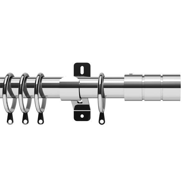 Swish Elements Brooklyn 28mm Metal Curtain Pole Chrome