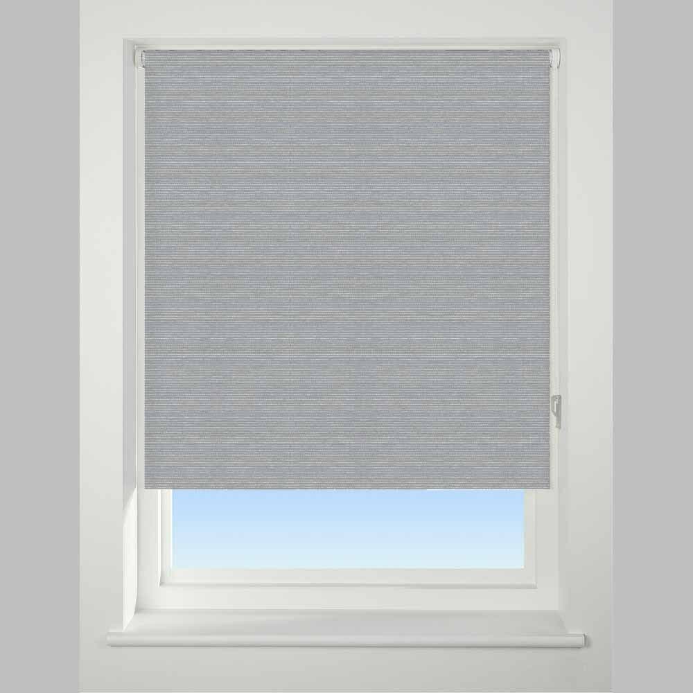Universal Textured Blackout Roller Blind Stripe Grey