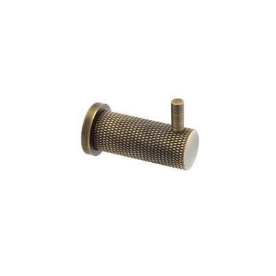 A&W Knurled Coat Hook - Antique Brass