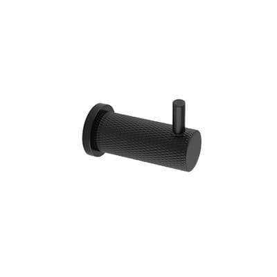A&W Knurled Coat Hook - Black