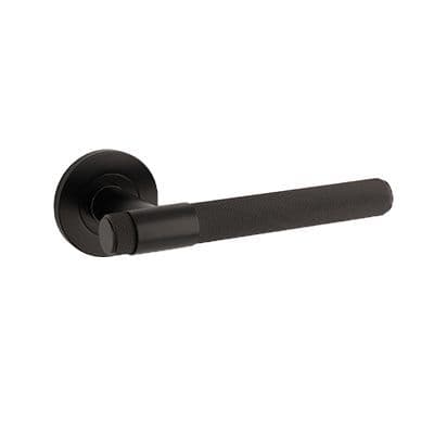 A&W Knurled Lever On Rose - Black
