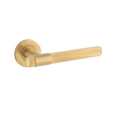 A&W Knurled Lever On Rose - Satin Brass