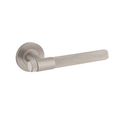 A&W Knurled Lever On Rose - Satin Nickel