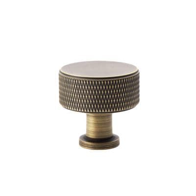 A&W Lucia Knurled Knob - Antique Brass
