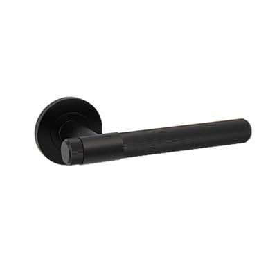 A&W Reeded Lever On Rose - Black
