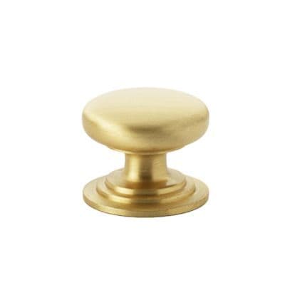 A&W Waltz Round Knob - Satin Brass