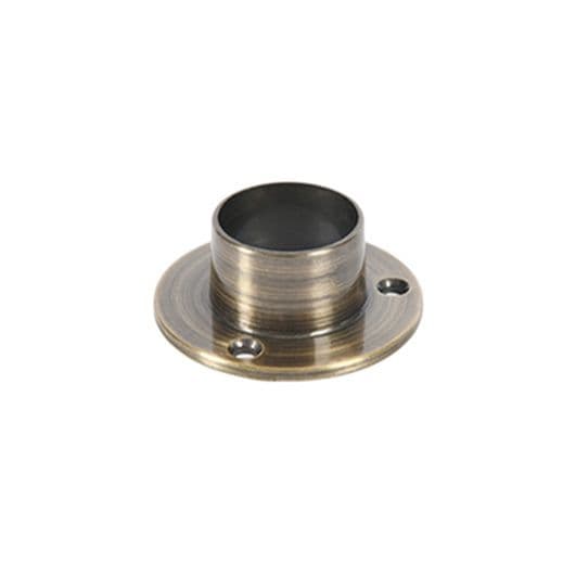 Antique Brass End Socket for Round Hanging Rail