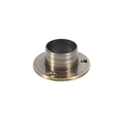 Antique Brass End Socket for Round Hanging Rail