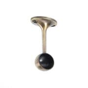 Antique Brass End Support for Round Hanging Rail
