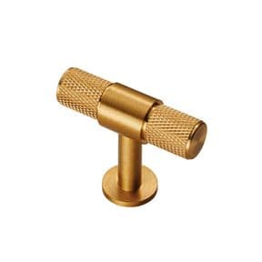 FTD Knurled T-Bar Knob - Satin Brass
