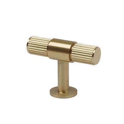 FTD Lines T-Bar Knob - Satin Brass