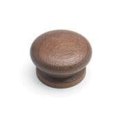 Laithe Button Wooden Knob - Walnut