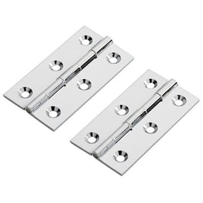 Polished Chrome Cabinet Hinge - Pair