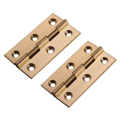 Satin Brass Cabinet Hinge - Pair