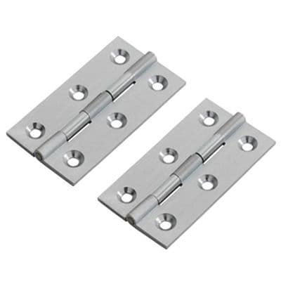 Satin Chrome Cabinet Hinge - Pair