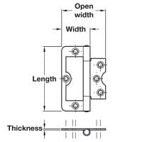 Steel Flush Hinge 76 x 33mm