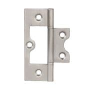 Steel Flush Hinge - Satin Chrome Plated 75 x 32mm
