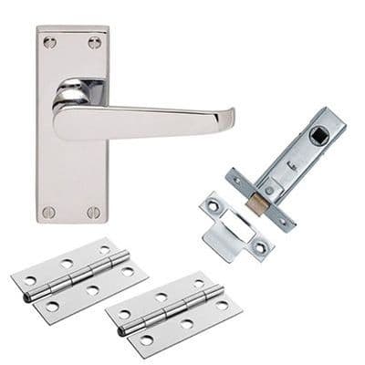 Victorian Latch Pack - Polished Chrome