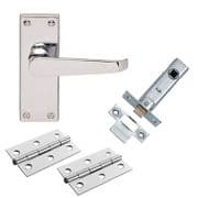 Victorian Latch Pack - Polished Chrome