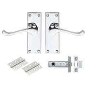 Victorian Scroll Latch Pack - Polished Chrome