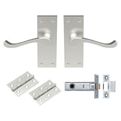 Victorian  Scroll Latch Pack - Satin Nickel