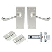 Victorian Scroll Latch Pack - Satin Nickel