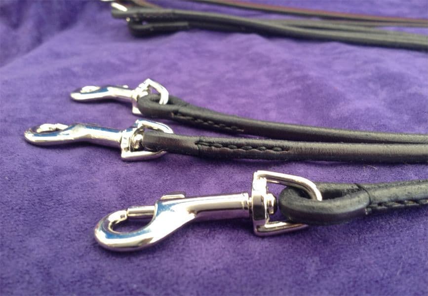 HandMade Rolled Leather Dog Show Clip Lead