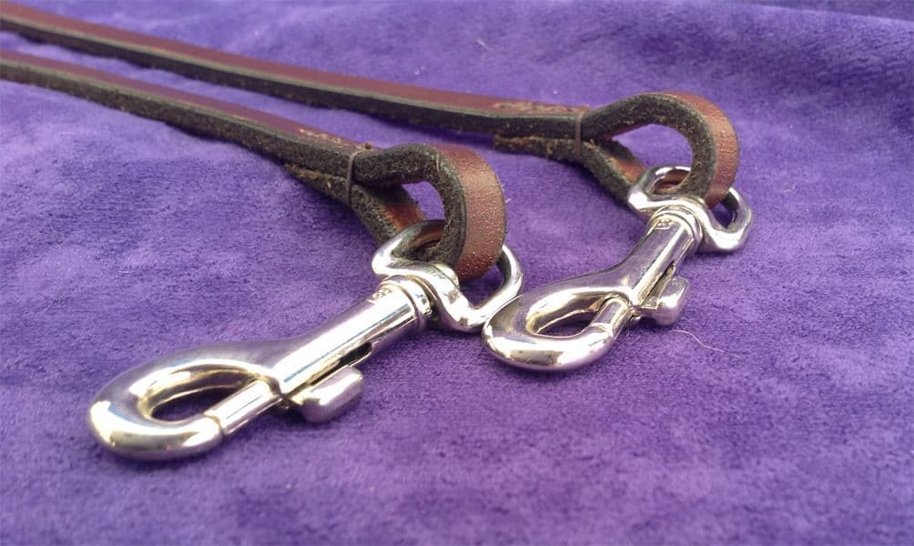 HandMade Rolled Leather Dog Show Coupler or Trio For Two or Three Dogs