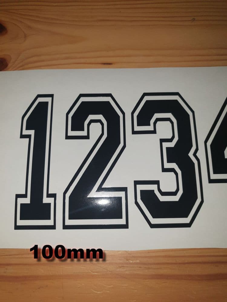 100mm Race Number with Outline