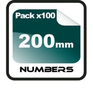 20cm (200mm) Race Numbers - 100 pack