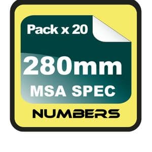 28cm (280mm) Race Numbers MSA SPEC - 20 pack