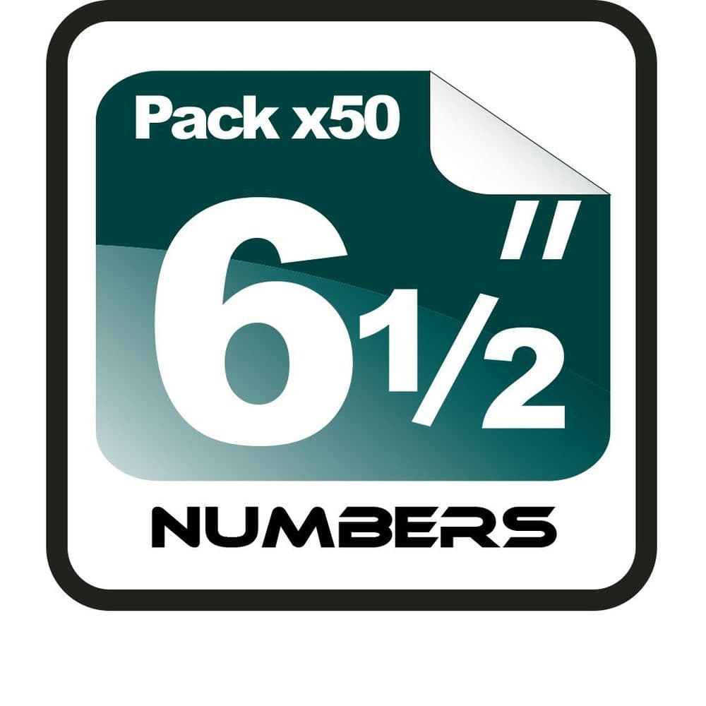 6 5& x22; Race Numbers - 50 pack