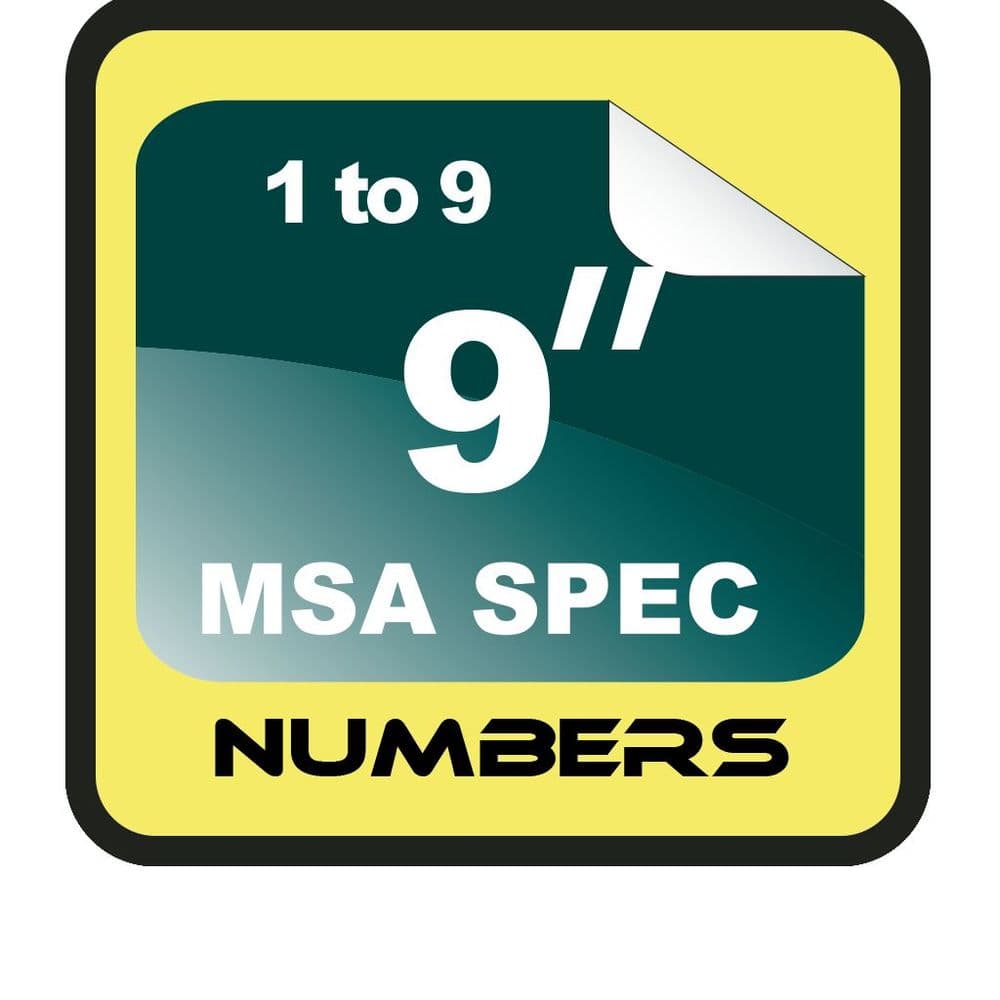 9 X22 Race Numbers MSA SPEC 9-x22-race-numbers-msa-spec