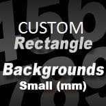CUSTOM SIZE RECTANGLE STICKER BACKGROUND small - upto 275mm long