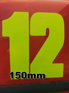 Fluorescent 15cm (150mm) Race Numbers (1 to 10)