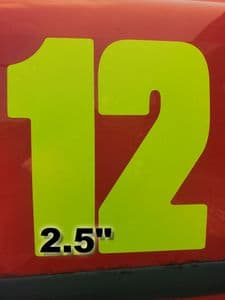 Fluorescent 2.5" Race Numbers (1 to 10)