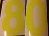 Fluorescent 5cm (50mm) Race Numbers (1 to 10)