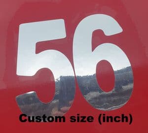 Custom Size Mirror Race Number (inch)